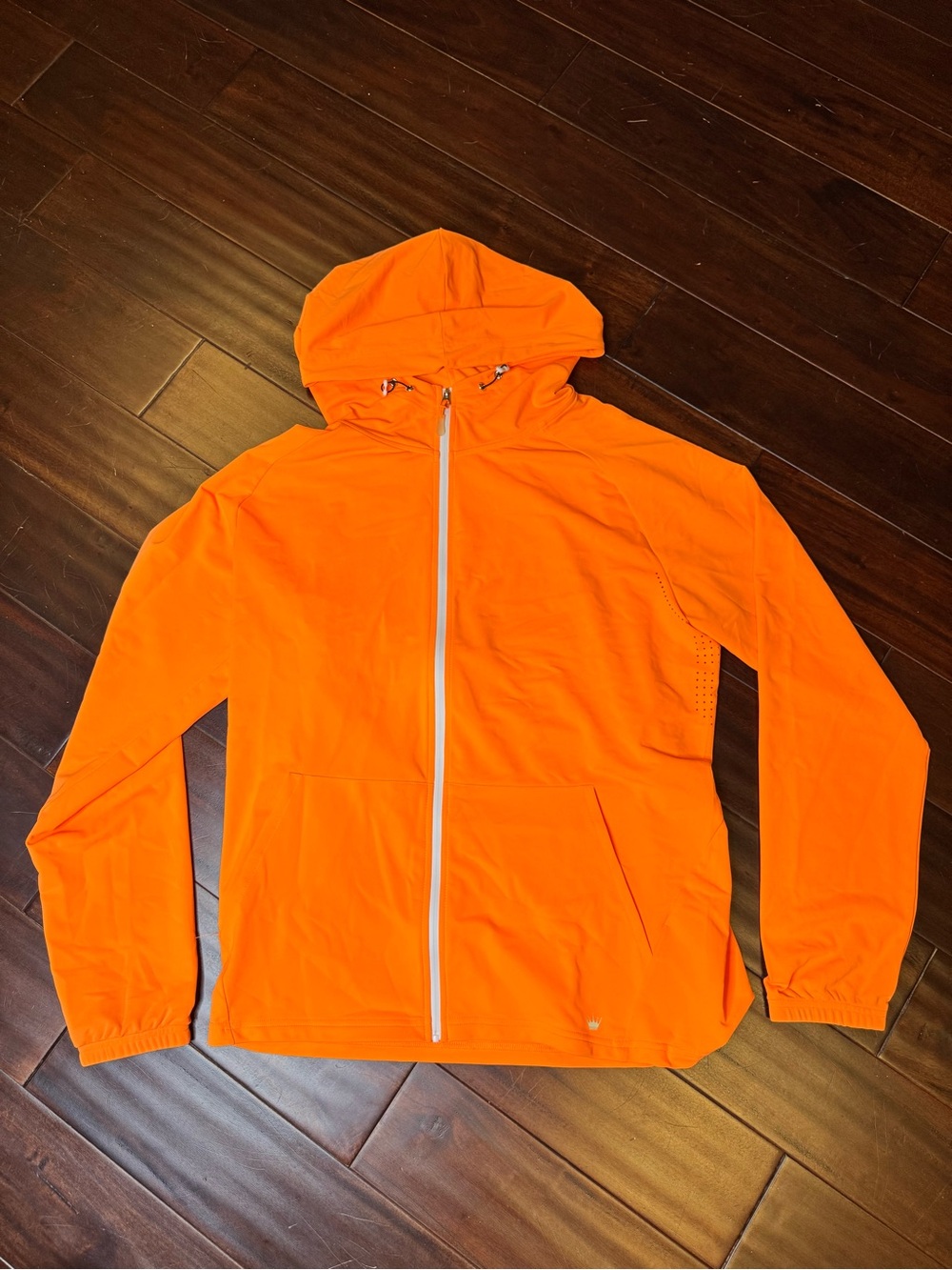 Men's BERTIGO Lightweight Orange Zip-Up Hooded Jacket size XL